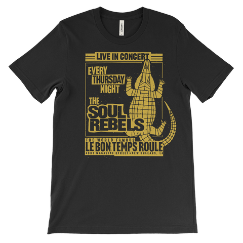 The Soul Rebels Live at Le Bon Temps Unisex Tee - Black & Gold